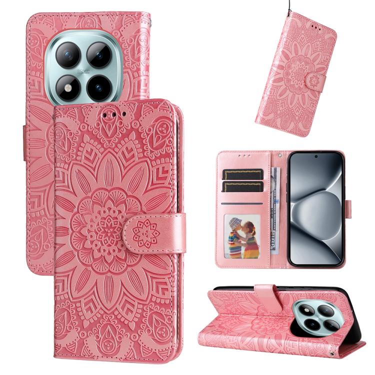 Embossed Sunflower Leather Phone Case, For Redmi 15a 5G, For Redmi Turbo 5 Max 5G / Poco X8 Pro Max 5G, For Redmi Turbo 5 5G / Poco X8 Pro 5G, For Redmi Note 15 Pro+ 5G 163.3mm / Poco M8 Pro 5G, For Redmi Note 15 4G / 5G Global 164mm / Poco M8 5G      ...