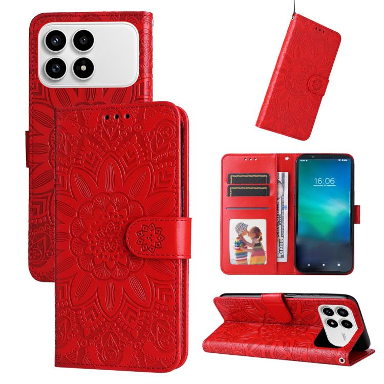 Embossed Sunflower Leather Phone Case, For Redmi 15a 5G, For Redmi Turbo 5 Max 5G / Poco X8 Pro Max 5G, For Redmi Turbo 5 5G / Poco X8 Pro 5G, For Redmi Note 15 Pro+ 5G 163.3mm / Poco M8 Pro 5G, For Redmi Note 15 4G / 5G Global 164mm / Poco M8 5G      ...