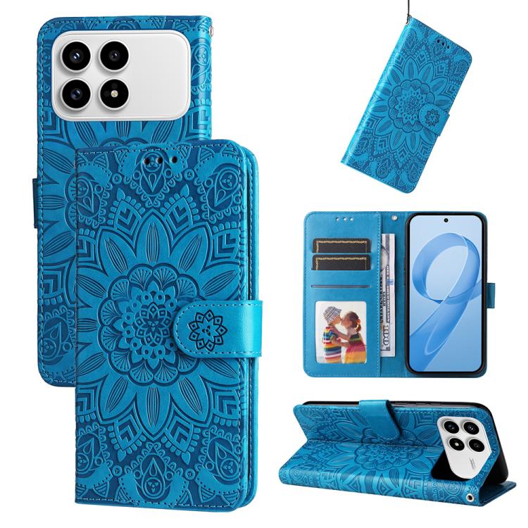 Embossed Sunflower Leather Phone Case, For Redmi 15a 5G, For Redmi Turbo 5 Max 5G / Poco X8 Pro Max 5G, For Redmi Turbo 5 5G / Poco X8 Pro 5G, For Redmi Note 15 Pro+ 5G 163.3mm / Poco M8 Pro 5G, For Redmi Note 15 4G / 5G Global 164mm / Poco M8 5G      ...