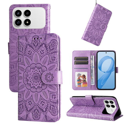 Embossed Sunflower Leather Phone Case, For Redmi 15a 5G, For Redmi Turbo 5 Max 5G / Poco X8 Pro Max 5G, For Redmi Turbo 5 5G / Poco X8 Pro 5G, For Redmi Note 15 Pro+ 5G 163.3mm / Poco M8 Pro 5G, For Redmi Note 15 4G / 5G Global 164mm / Poco M8 5G      ...