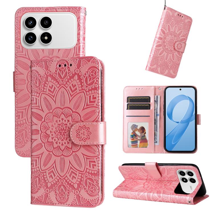 Embossed Sunflower Leather Phone Case, For Redmi 15a 5G, For Redmi Turbo 5 Max 5G / Poco X8 Pro Max 5G, For Redmi Turbo 5 5G / Poco X8 Pro 5G, For Redmi Note 15 Pro+ 5G 163.3mm / Poco M8 Pro 5G, For Redmi Note 15 4G / 5G Global 164mm / Poco M8 5G      ...