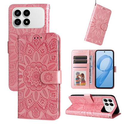 Embossed Sunflower Leather Phone Case, For Redmi 15a 5G, For Redmi Turbo 5 Max 5G / Poco X8 Pro Max 5G, For Redmi Turbo 5 5G / Poco X8 Pro 5G, For Redmi Note 15 Pro+ 5G 163.3mm / Poco M8 Pro 5G, For Redmi Note 15 4G / 5G Global 164mm / Poco M8 5G      ...
