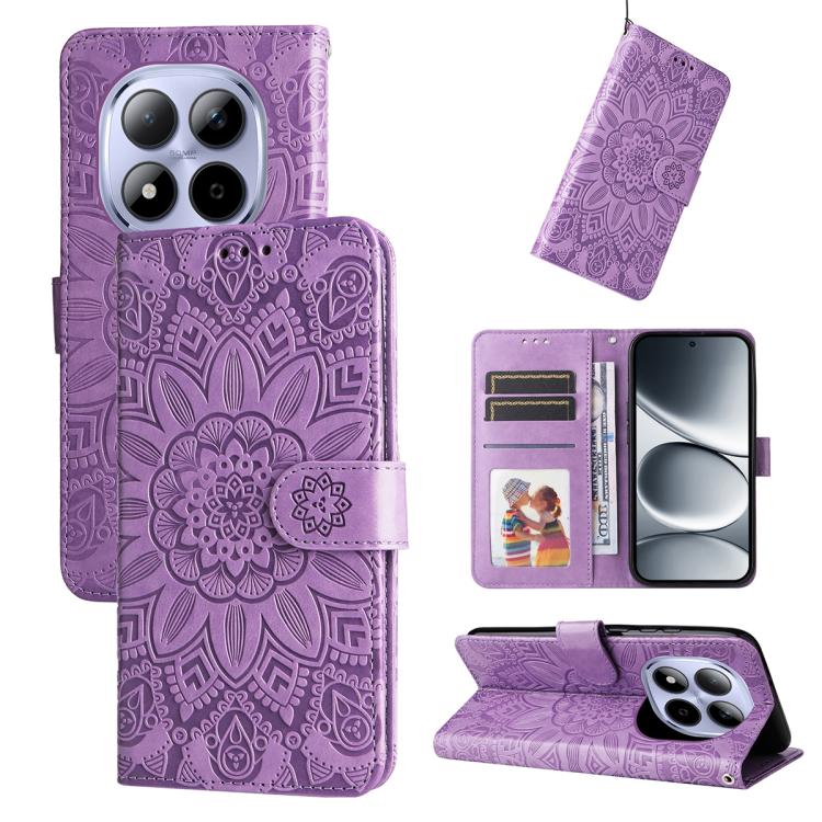 Embossed Sunflower Leather Phone Case, For Redmi 15a 5G, For Redmi Turbo 5 Max 5G / Poco X8 Pro Max 5G, For Redmi Turbo 5 5G / Poco X8 Pro 5G, For Redmi Note 15 Pro+ 5G 163.3mm / Poco M8 Pro 5G, For Redmi Note 15 4G / 5G Global 164mm / Poco M8 5G      ...