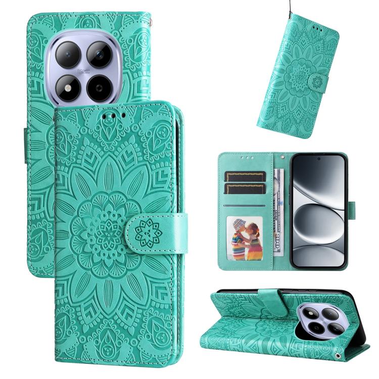 Embossed Sunflower Leather Phone Case, For Redmi 15a 5G, For Redmi Turbo 5 Max 5G / Poco X8 Pro Max 5G, For Redmi Turbo 5 5G / Poco X8 Pro 5G, For Redmi Note 15 Pro+ 5G 163.3mm / Poco M8 Pro 5G, For Redmi Note 15 4G / 5G Global 164mm / Poco M8 5G      ...