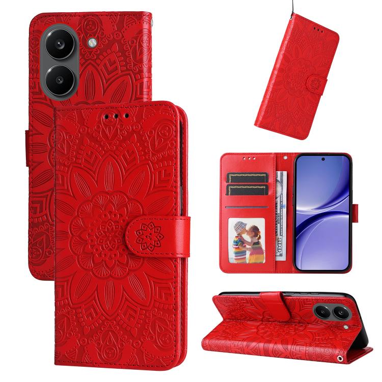 Embossed Sunflower Leather Phone Case, For Redmi 15a 5G, For Redmi Turbo 5 Max 5G / Poco X8 Pro Max 5G, For Redmi Turbo 5 5G / Poco X8 Pro 5G, For Redmi Note 15 Pro+ 5G 163.3mm / Poco M8 Pro 5G, For Redmi Note 15 4G / 5G Global 164mm / Poco M8 5G      ...