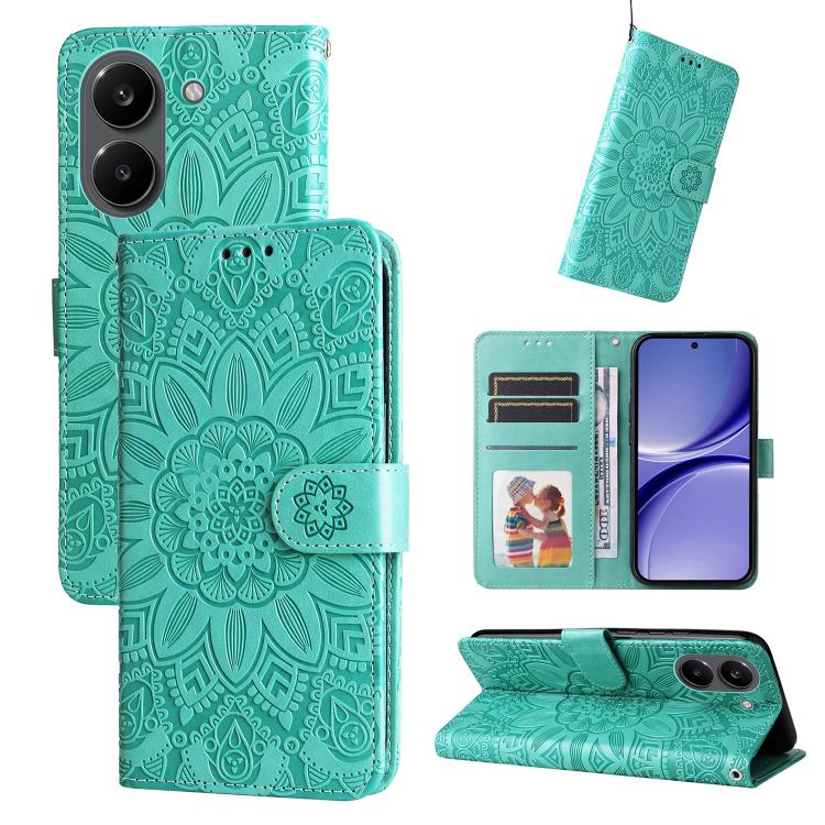 Embossed Sunflower Leather Phone Case, For Redmi 15a 5G, For Redmi Turbo 5 Max 5G / Poco X8 Pro Max 5G, For Redmi Turbo 5 5G / Poco X8 Pro 5G, For Redmi Note 15 Pro+ 5G 163.3mm / Poco M8 Pro 5G, For Redmi Note 15 4G / 5G Global 164mm / Poco M8 5G      ...