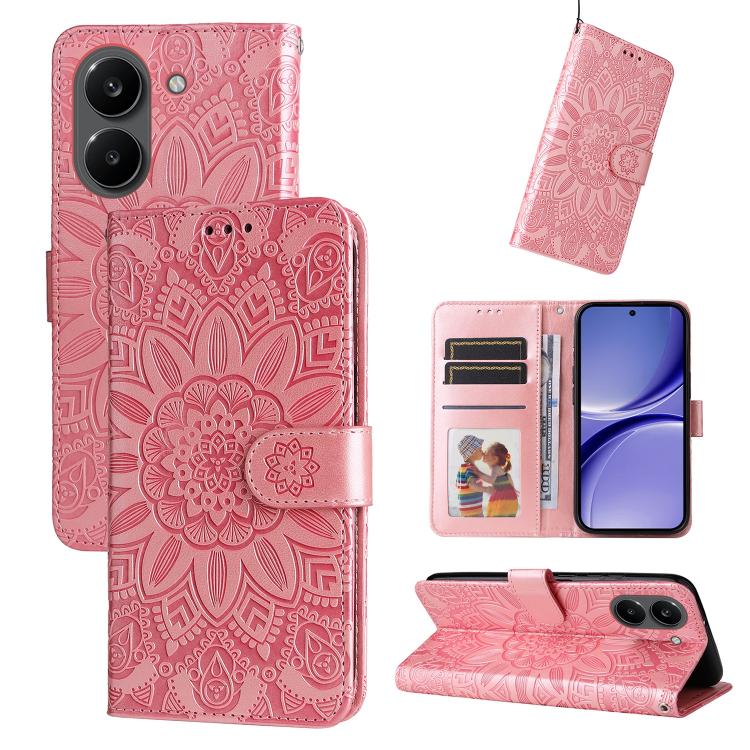 Embossed Sunflower Leather Phone Case, For Redmi 15a 5G, For Redmi Turbo 5 Max 5G / Poco X8 Pro Max 5G, For Redmi Turbo 5 5G / Poco X8 Pro 5G, For Redmi Note 15 Pro+ 5G 163.3mm / Poco M8 Pro 5G, For Redmi Note 15 4G / 5G Global 164mm / Poco M8 5G      ...
