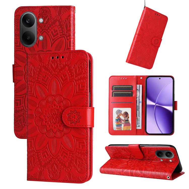 Embossed Sunflower Leather Phone Case, For Redmi 15a 5G, For Redmi Turbo 5 Max 5G / Poco X8 Pro Max 5G, For Redmi Turbo 5 5G / Poco X8 Pro 5G, For Redmi Note 15 Pro+ 5G 163.3mm / Poco M8 Pro 5G, For Redmi Note 15 4G / 5G Global 164mm / Poco M8 5G      ...