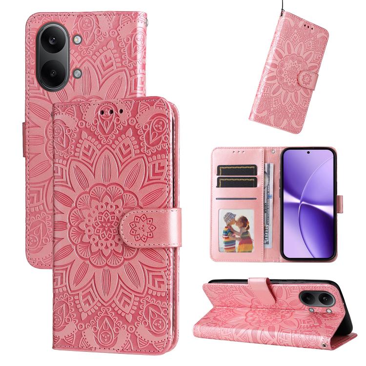 Embossed Sunflower Leather Phone Case, For Redmi 15a 5G, For Redmi Turbo 5 Max 5G / Poco X8 Pro Max 5G, For Redmi Turbo 5 5G / Poco X8 Pro 5G, For Redmi Note 15 Pro+ 5G 163.3mm / Poco M8 Pro 5G, For Redmi Note 15 4G / 5G Global 164mm / Poco M8 5G      ...