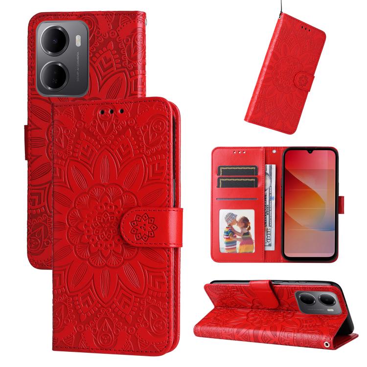 Embossed Sunflower Leather Phone Case, For Redmi Note 17 5G / 4G Global 171mm, For Redmi Note 17 Pro+ 5G Global 163mm, For Redmi 17 5G / 4G Global 170mm, For Redmi 15a 5G, For Redmi Turbo 5 Max 5G / Poco X8 Pro Max 5G                                   ...