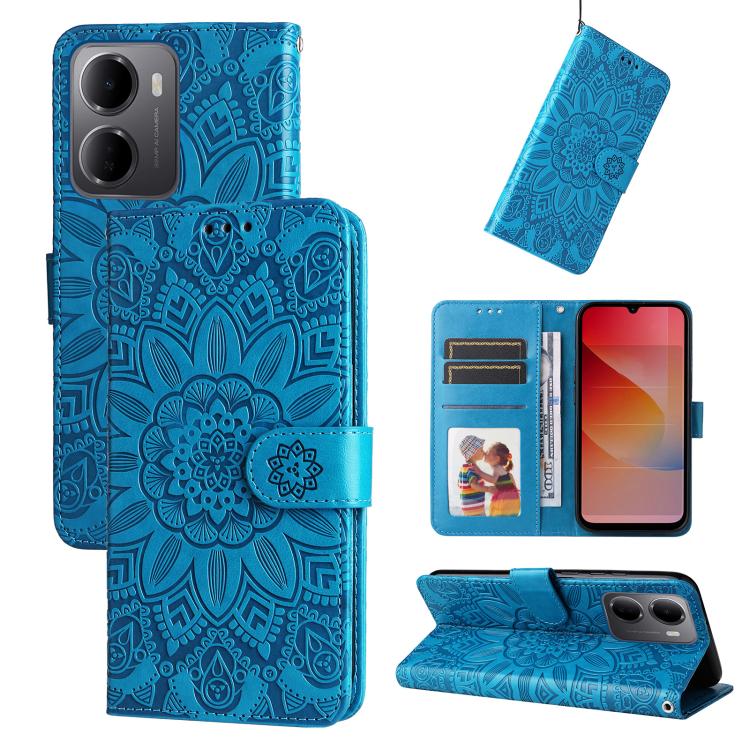 Embossed Sunflower Leather Phone Case, For Redmi Note 17 5G / 4G Global 171mm, For Redmi Note 17 Pro+ 5G Global 163mm, For Redmi 17 5G / 4G Global 170mm, For Redmi 15a 5G, For Redmi Turbo 5 Max 5G / Poco X8 Pro Max 5G                                   ...