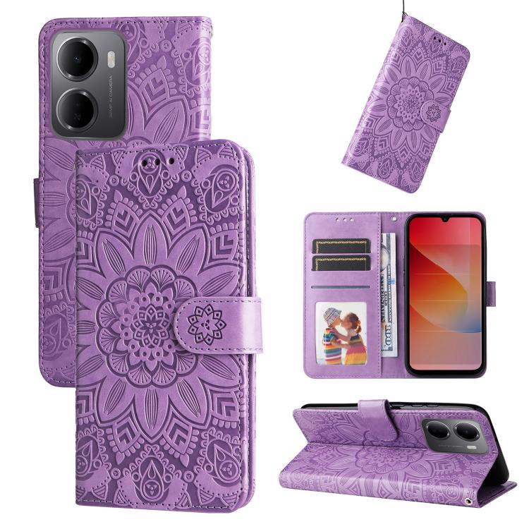 Embossed Sunflower Leather Phone Case, For Redmi 15a 5G, For Redmi Turbo 5 Max 5G / Poco X8 Pro Max 5G, For Redmi Turbo 5 5G / Poco X8 Pro 5G, For Redmi Note 15 Pro+ 5G 163.3mm / Poco M8 Pro 5G, For Redmi Note 15 4G / 5G Global 164mm / Poco M8 5G      ...