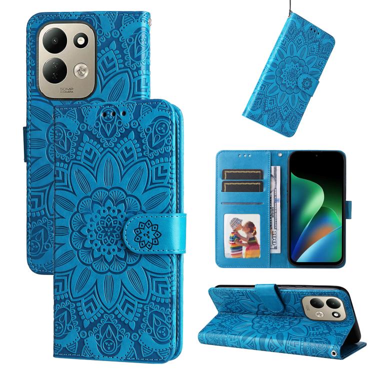 Embossed Sunflower Leather Phone Case, For Redmi Note 17 5G / 4G Global 171mm, For Redmi Note 17 Pro+ 5G Global 163mm, For Redmi 17 5G / 4G Global 170mm, For Redmi 15a 5G, For Redmi Turbo 5 Max 5G / Poco X8 Pro Max 5G                                   ...