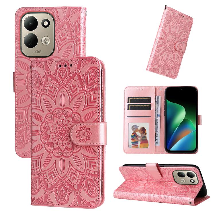 Embossed Sunflower Leather Phone Case, For Redmi Note 17 5G / 4G Global 171mm, For Redmi Note 17 Pro+ 5G Global 163mm, For Redmi 17 5G / 4G Global 170mm, For Redmi 15a 5G, For Redmi Turbo 5 Max 5G / Poco X8 Pro Max 5G                                   ...