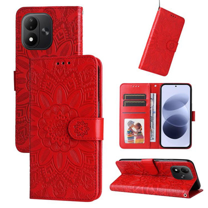 Embossed Sunflower Leather Phone Case, For Redmi Note 17 5G / 4G Global 171mm, For Redmi Note 17 Pro+ 5G Global 163mm, For Redmi 17 5G / 4G Global 170mm, For Redmi 15a 5G, For Redmi Turbo 5 Max 5G / Poco X8 Pro Max 5G                                   ...