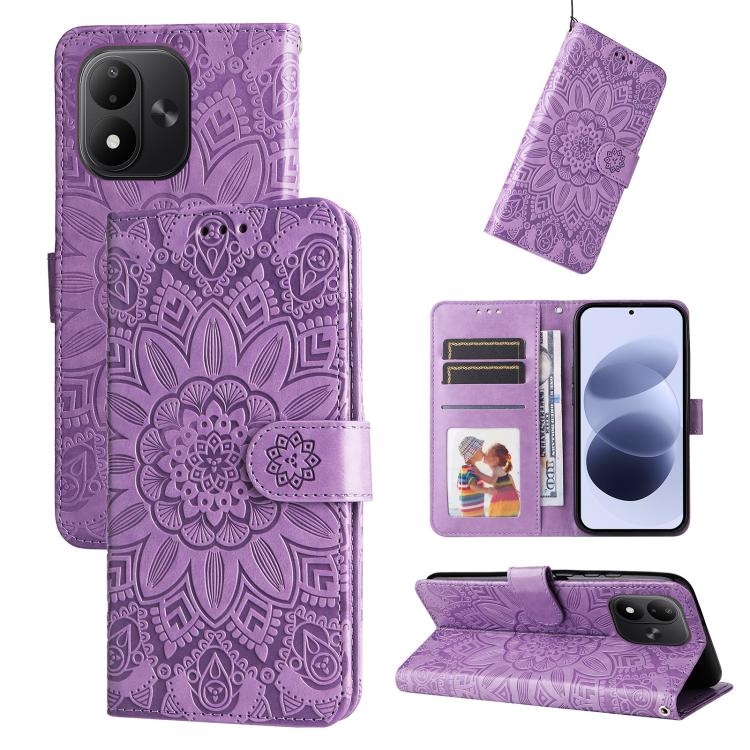 Embossed Sunflower Leather Phone Case, For Redmi Note 17 5G / 4G Global 171mm, For Redmi Note 17 Pro+ 5G Global 163mm, For Redmi 17 5G / 4G Global 170mm, For Redmi 15a 5G, For Redmi Turbo 5 Max 5G / Poco X8 Pro Max 5G                                   ...