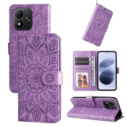 Embossed Sunflower Leather Phone Case, For Redmi Note 17 5G / 4G Global 171mm, For Redmi Note 17 Pro+ 5G Global 163mm, For Redmi 17 5G / 4G Global 170mm, For Redmi 15a 5G, For Redmi Turbo 5 Max 5G / Poco X8 Pro Max 5G                                   ...