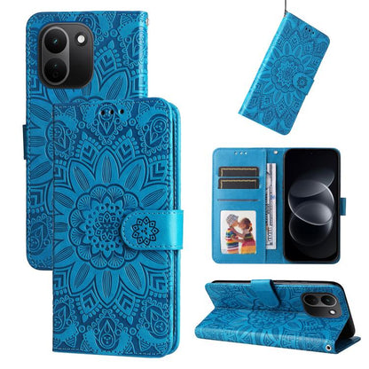 Embossed Sunflower Leather Phone Case, For Redmi Note 17 5G / 4G Global 171mm, For Redmi Note 17 Pro+ 5G Global 163mm, For Redmi 17 5G / 4G Global 170mm, For Redmi 15a 5G, For Redmi Turbo 5 Max 5G / Poco X8 Pro Max 5G                                   ...