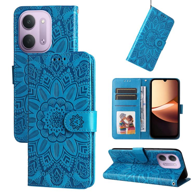 Embossed Sunflower Leather Phone Case, For Redmi Note 17 5G / 4G Global 169.7mm, For Redmi 17C 5G, For Redmi Note 17 Pro+ 5G Global 163.4mm, For Redmi 17 5G / 4G Global 170mm, For Redmi K90 Max 5G / K90 Ultra 5G, For Redmi 15a 5G                       ...