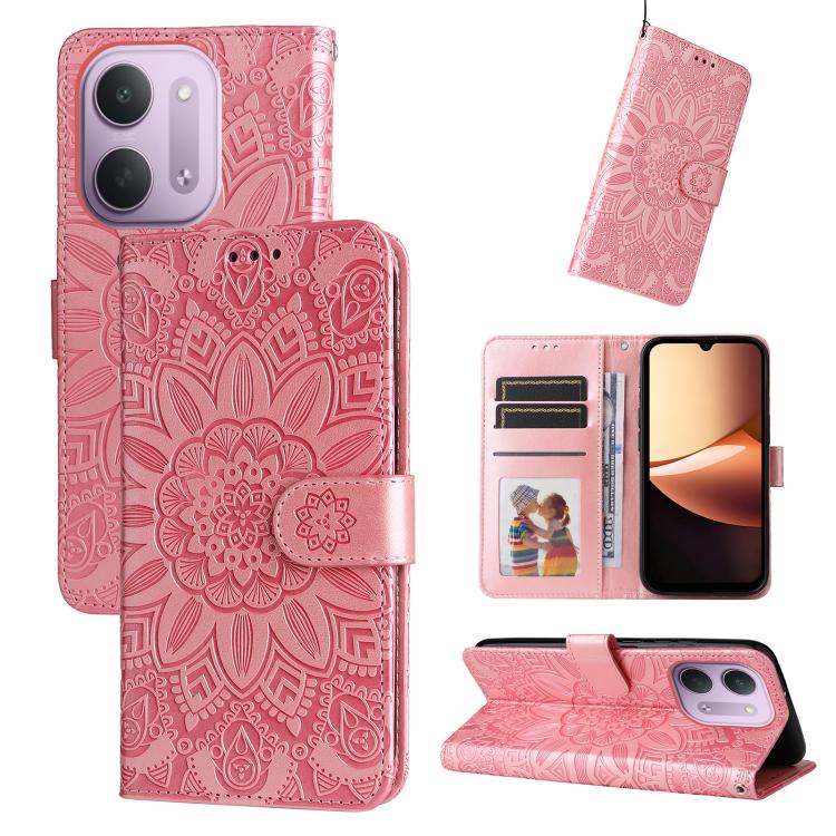 Embossed Sunflower Leather Phone Case, For Redmi Note 17 5G / 4G Global 169.7mm, For Redmi 17C 5G, For Redmi Note 17 Pro+ 5G Global 163.4mm, For Redmi 17 5G / 4G Global 170mm, For Redmi K90 Max 5G / K90 Ultra 5G, For Redmi 15a 5G                       ...