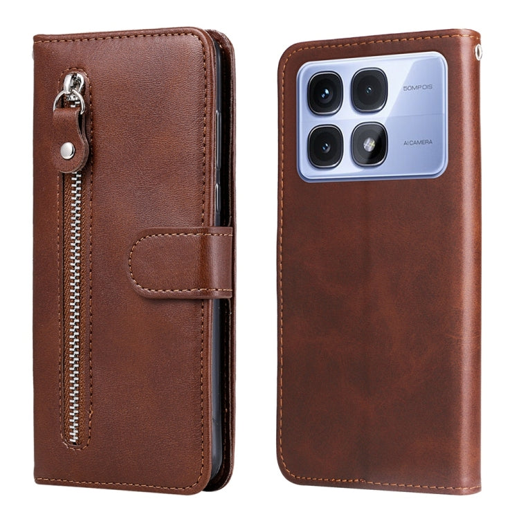 Fashion Calf Texture Zipper Leather Phone Case, For Redmi Note 14 4G 163.25mm Global, For Redmi Note 14 5G, For Redmi Note 14 Pro 5G / Note 14 Pro+ 5G, For Redmi 14C 4G, For Redmi K70 Ultra, For Redmi 13 4G / Redmi Note 13R