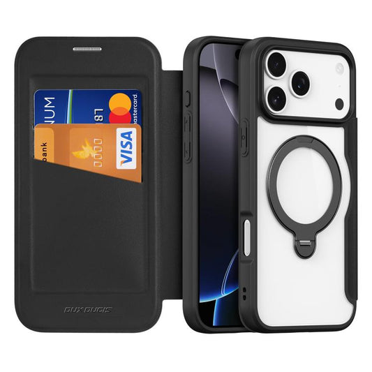 Étui de téléphone en cuir DUX DUCIS Skin X Pro Series avec anneau MagSafe, pour iPhone 17e / 16e, pour iPhone 17 Pro Max, pour iPhone 17 Pro, pour iPhone 17, pour iPhone Air