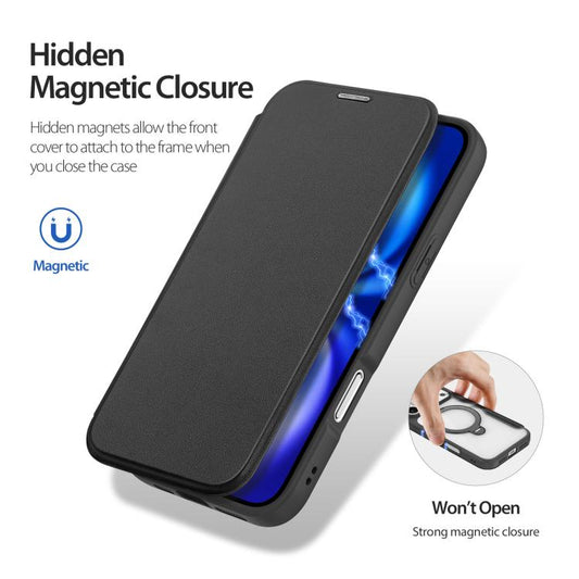 Étui de téléphone en cuir DUX DUCIS Skin X Pro Series avec anneau MagSafe, pour iPhone 17e / 16e, pour iPhone 17 Pro Max, pour iPhone 17 Pro, pour iPhone 17, pour iPhone Air