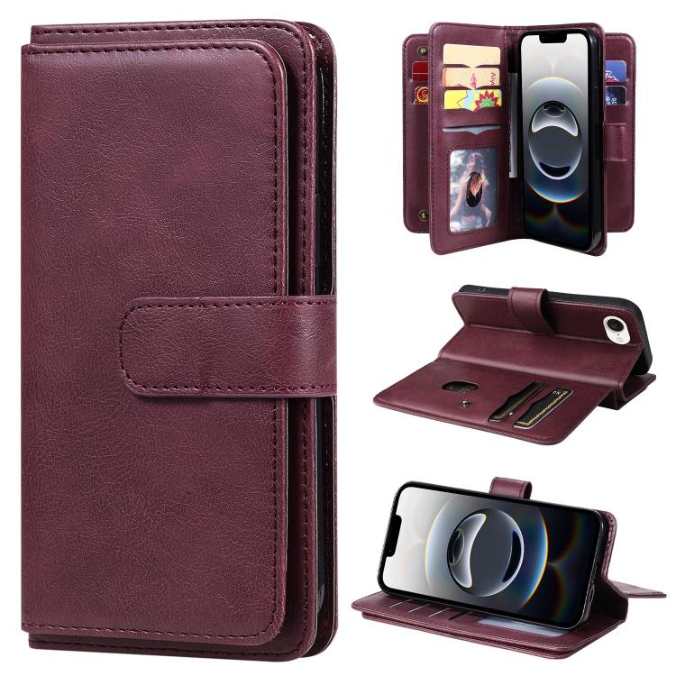Multi-Function Wallet 10 Card Slots Leather Phone Case