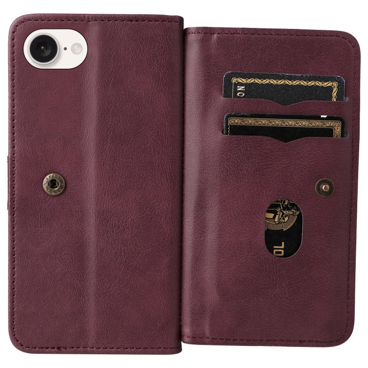 Multi-Function Wallet 10 Card Slots Leather Phone Case, For iPhone 17e / 16e, For iPhone 17 Pro Max, For iPhone 17 Pro, For iPhone 17, For iPhone Air, For iPhone 16 Pro Max, For iPhone 16 Pro, For iPhone 16 Plus, For iPhone 16
