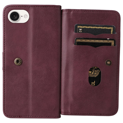 Multi-Function Wallet 10 Card Slots Leather Phone Case, For iPhone 17e / 16e, For iPhone 17 Pro Max, For iPhone 17 Pro, For iPhone 17, For iPhone Air, For iPhone 16 Pro Max, For iPhone 16 Pro, For iPhone 16 Plus, For iPhone 16