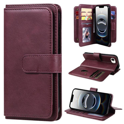 Multi-Function Wallet 10 Card Slots Leather Phone Case, For iPhone 17e / 16e, For iPhone 17 Pro Max, For iPhone 17 Pro, For iPhone 17, For iPhone Air, For iPhone 16 Pro Max, For iPhone 16 Pro, For iPhone 16 Plus, For iPhone 16