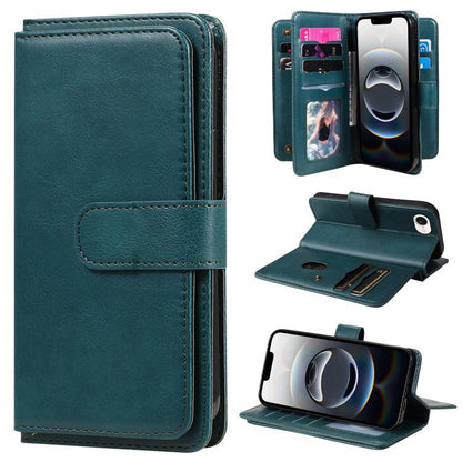 Multi-Function Wallet 10 Card Slots Leather Phone Case, For iPhone 17e / 16e, For iPhone 17 Pro Max, For iPhone 17 Pro, For iPhone 17, For iPhone Air, For iPhone 16 Pro Max, For iPhone 16 Pro, For iPhone 16 Plus, For iPhone 16