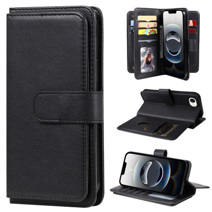 Multi-Function Wallet 10 Card Slots Leather Phone Case, For iPhone 17e / 16e, For iPhone 17 Pro Max, For iPhone 17 Pro, For iPhone 17, For iPhone Air, For iPhone 16 Pro Max, For iPhone 16 Pro, For iPhone 16 Plus, For iPhone 16