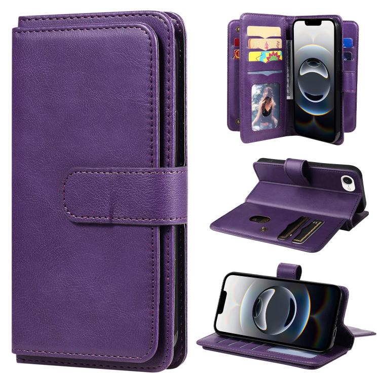 Multi-Function Wallet 10 Card Slots Leather Phone Case, For iPhone 17e / 16e, For iPhone 17 Pro Max, For iPhone 17 Pro, For iPhone 17, For iPhone Air, For iPhone 16 Pro Max, For iPhone 16 Pro, For iPhone 16 Plus, For iPhone 16