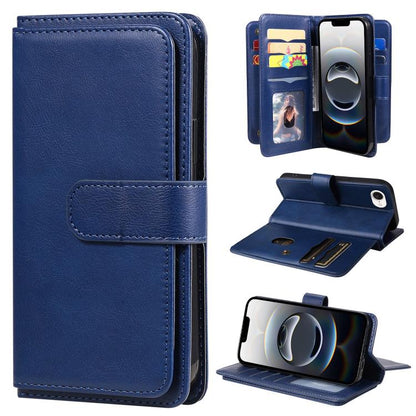 Multi-Function Wallet 10 Card Slots Leather Phone Case, For iPhone 17e / 16e, For iPhone 17 Pro Max, For iPhone 17 Pro, For iPhone 17, For iPhone Air, For iPhone 16 Pro Max, For iPhone 16 Pro, For iPhone 16 Plus, For iPhone 16