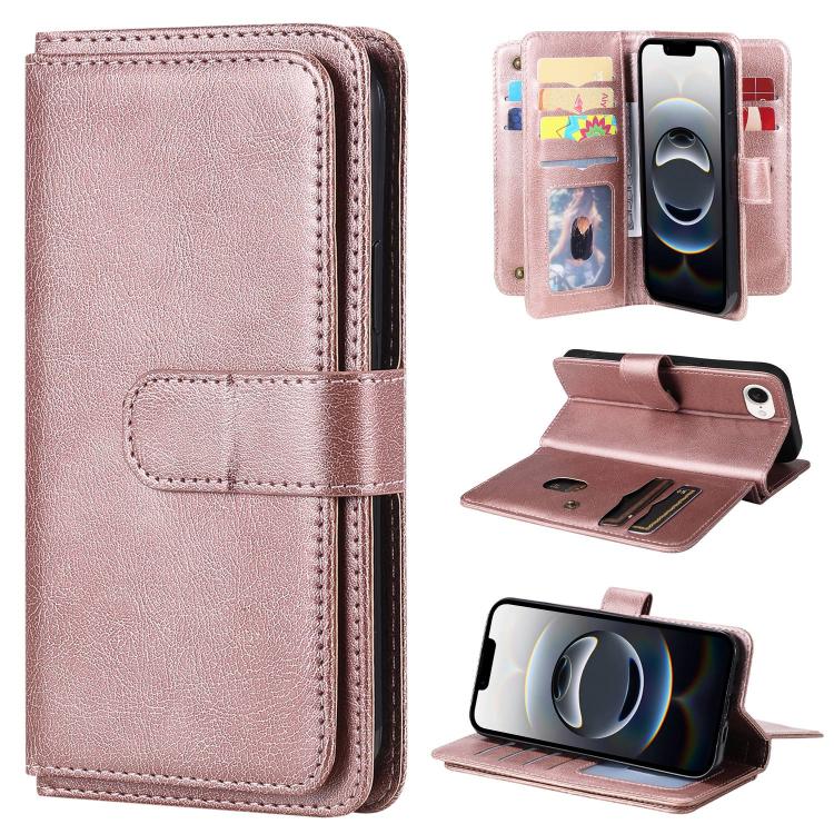Multi-Function Wallet 10 Card Slots Leather Phone Case, For iPhone 17e / 16e, For iPhone 17 Pro Max, For iPhone 17 Pro, For iPhone 17, For iPhone Air, For iPhone 16 Pro Max, For iPhone 16 Pro, For iPhone 16 Plus, For iPhone 16