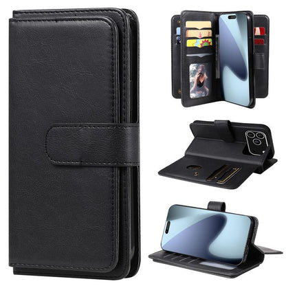 Multi-Function Wallet 10 Card Slots Leather Phone Case, For iPhone 17e / 16e, For iPhone 17 Pro Max, For iPhone 17 Pro, For iPhone 17, For iPhone Air, For iPhone 16 Pro Max, For iPhone 16 Pro, For iPhone 16 Plus, For iPhone 16