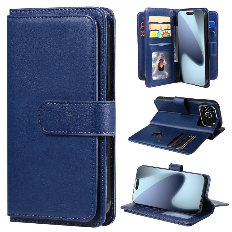 Multi-Function Wallet 10 Card Slots Leather Phone Case, For iPhone 17e / 16e, For iPhone 17 Pro Max, For iPhone 17 Pro, For iPhone 17, For iPhone Air, For iPhone 16 Pro Max, For iPhone 16 Pro, For iPhone 16 Plus, For iPhone 16