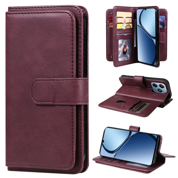 Multi-Function Wallet 10 Card Slots Leather Phone Case, For Realme 16T 5G, For Realme C63 / C61 / Note 60