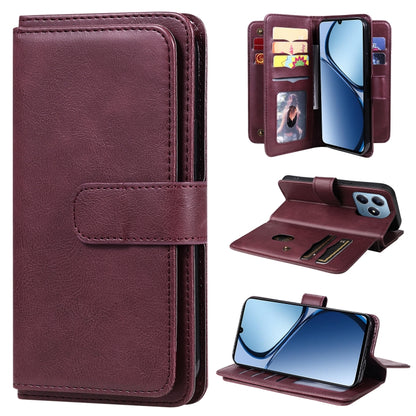 Multi-Function Wallet 10 Card Slots Leather Phone Case, For Realme 16T 5G, For Realme P4x 5G, For Realme C63 / C61 / Note 60