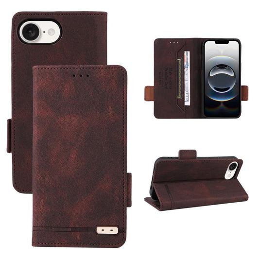 Magnetic Clasp Leather Phone Case, For iPhone 17e / 16e, For iPhone 17 Pro Max, For iPhone 17 Pro, For iPhone 17, For iPhone 16 Pro Max, For iPhone 16 Pro, For iPhone 16 Plus, For iPhone 16