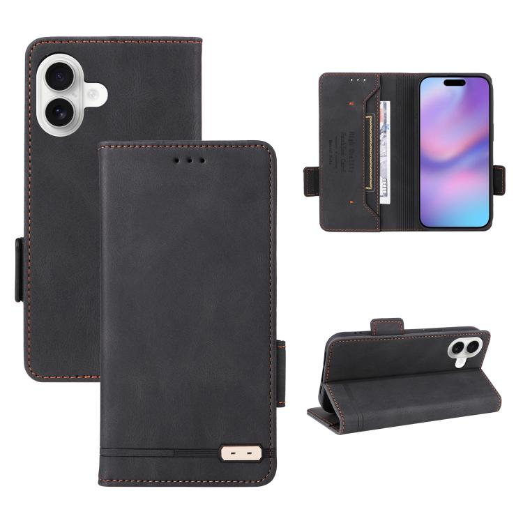 Magnetic Clasp Leather Phone Case, For iPhone 18 Pro / 17 Pro, For iPhone 18 Pro Max / 17 Pro Max, For iPhone 17e / 16e, For iPhone 17, For iPhone 16 Pro Max, For iPhone 16 Pro, For iPhone 16 Plus, For iPhone 16