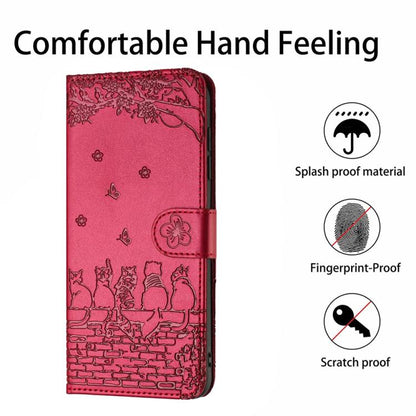 Cat Embossing Pattern Leather Phone Case with Lanyard, For Samsung Galaxy S25 FE 5G, For Samsung Galaxy S25 5G, For Samsung Galaxy S25+ 5G, For Samsung Galaxy S25 Ultra 5G, For Samsung Galaxy S24 FE 5G