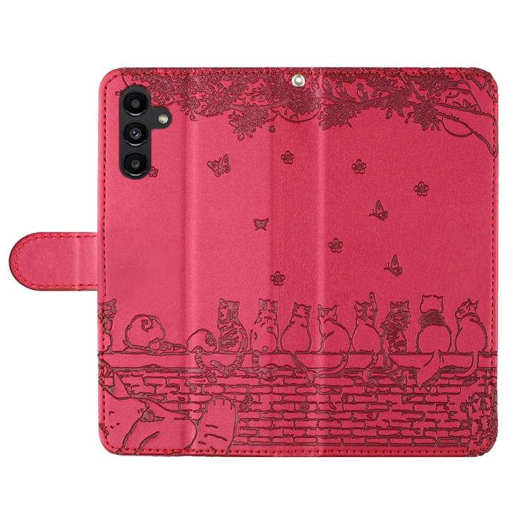 Cat Embossing Pattern Leather Phone Case with Lanyard, For Samsung Galaxy S26+ 5G, For Samsung Galaxy S26 Edge 5G, For Samsung Galaxy S26 Ultra 5G, For Samsung Galaxy S26 5G, For Samsung Galaxy S25 FE 5G, For Samsung Galaxy S25 5G                      ...
