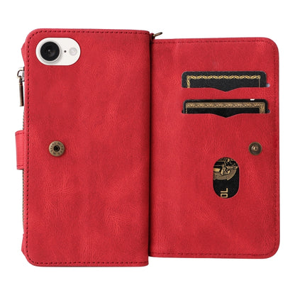 Skin Feel Multi Card Slots Zipper Wallet Leather Phone Case, For iPhone 17e / 16e, For iPhone 17 Pro Max, For iPhone 17 Pro, For iPhone 17, For iPhone Air, For iPhone 16 Pro Max, For iPhone 16 Pro, For iPhone 16 Plus, For iPhone 16