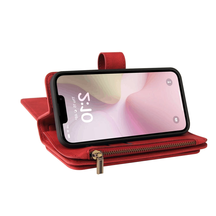 Skin Feel Multi Card Slots Zipper Wallet Leather Phone Case, For iPhone 17e / 16e, For iPhone 17 Pro Max, For iPhone 17 Pro, For iPhone 17, For iPhone Air, For iPhone 16 Pro Max, For iPhone 16 Pro, For iPhone 16 Plus, For iPhone 16