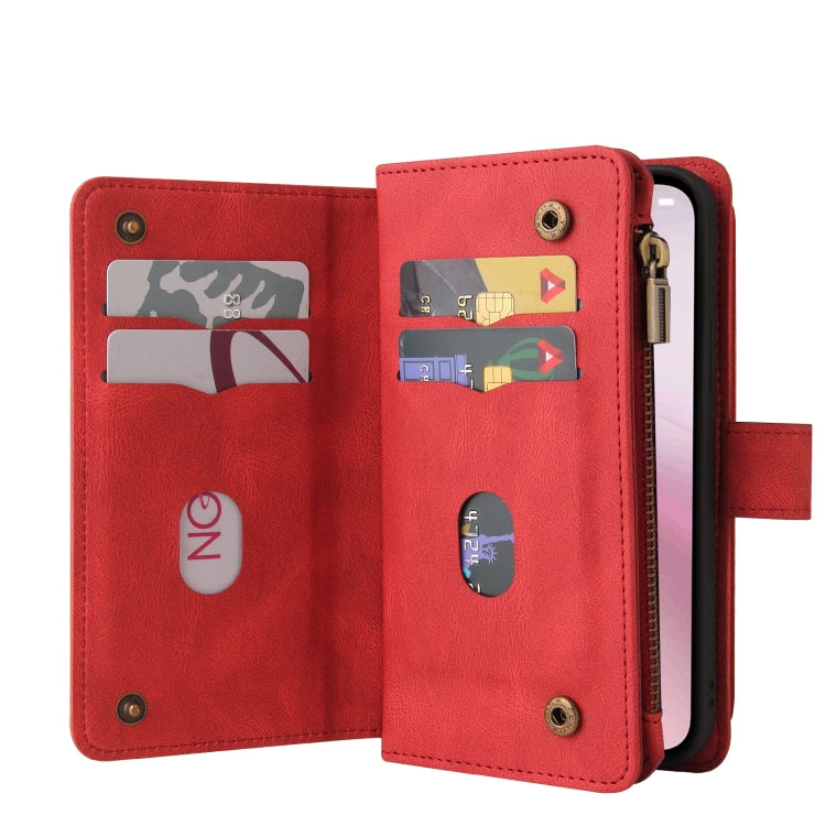 Skin Feel Multi Card Slots Zipper Wallet Leather Phone Case, For iPhone 17e / 16e, For iPhone 17 Pro Max, For iPhone 17 Pro, For iPhone 17, For iPhone Air, For iPhone 16 Pro Max, For iPhone 16 Pro, For iPhone 16 Plus, For iPhone 16