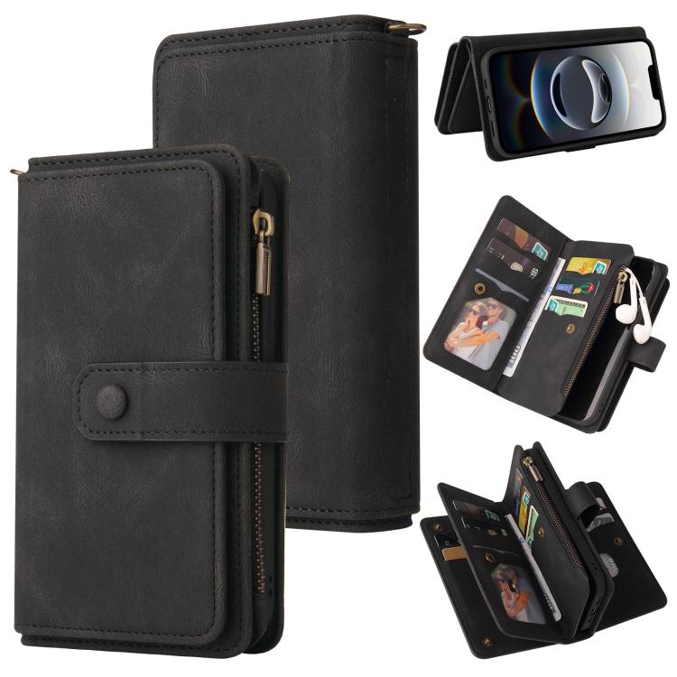 Skin Feel Multi Card Slots Zipper Wallet Leather Phone Case, For iPhone 17e / 16e, For iPhone 17 Pro Max, For iPhone 17 Pro, For iPhone 17, For iPhone Air, For iPhone 16 Pro Max, For iPhone 16 Pro, For iPhone 16 Plus, For iPhone 16