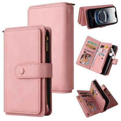 Skin Feel Multi Card Slots Zipper Wallet Leather Phone Case, For iPhone 17e / 16e, For iPhone 17 Pro Max, For iPhone 17 Pro, For iPhone 17, For iPhone Air, For iPhone 16 Pro Max, For iPhone 16 Pro, For iPhone 16 Plus, For iPhone 16
