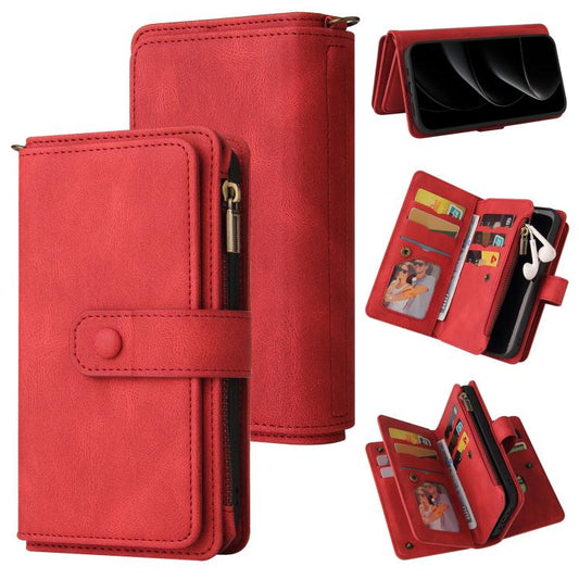 Skin Feel Multi Card Slots Zipper Wallet Leather Phone Case, For iPhone 18 Pro / 17 Pro, For iPhone 18 Pro Max / 17 Pro Max, For iPhone 17e / 16e, For iPhone 17, For iPhone Air, For iPhone 16 Pro Max, For iPhone 16 Pro, For iPhone 16 Plus, For iPhone 16